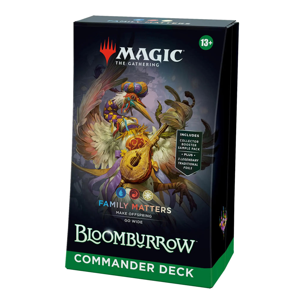 Magic: The Gathering Bloomburrow Commander Deck - Family Matters (100-Card Deck 2-Card Collector Booster Sample Pack + Accessories)